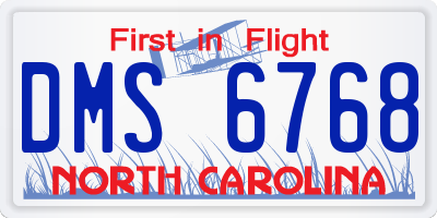 NC license plate DMS6768