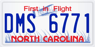 NC license plate DMS6771