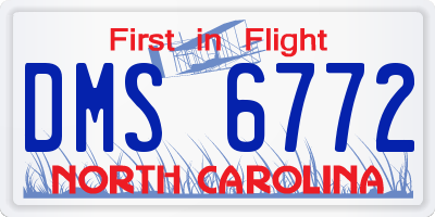 NC license plate DMS6772