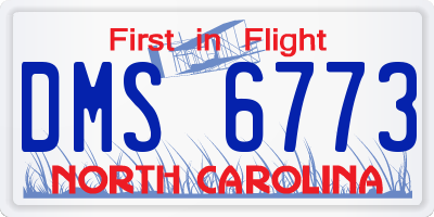 NC license plate DMS6773