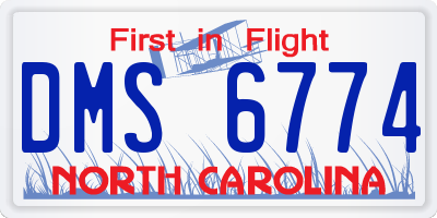 NC license plate DMS6774