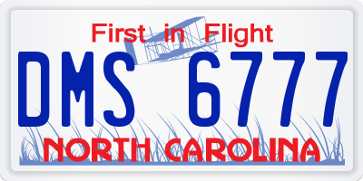 NC license plate DMS6777