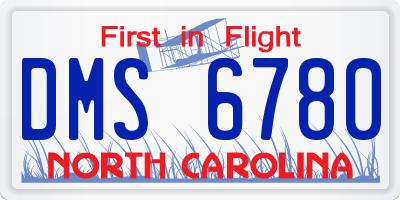 NC license plate DMS6780