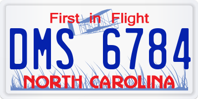 NC license plate DMS6784