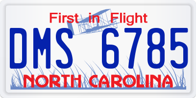 NC license plate DMS6785