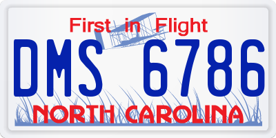 NC license plate DMS6786