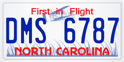 NC license plate DMS6787