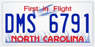 NC license plate DMS6791