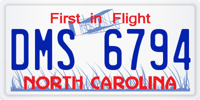 NC license plate DMS6794