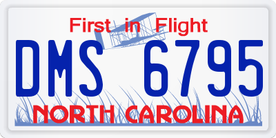 NC license plate DMS6795