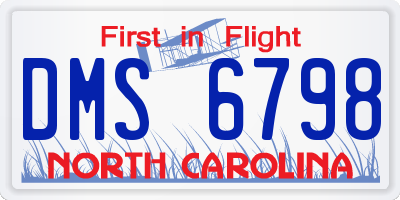 NC license plate DMS6798