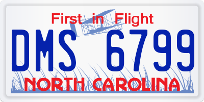 NC license plate DMS6799