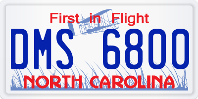 NC license plate DMS6800