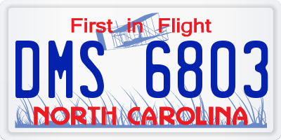 NC license plate DMS6803