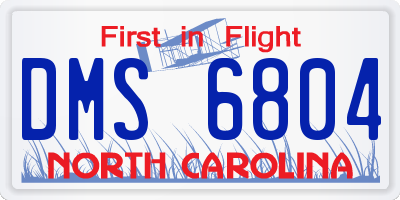 NC license plate DMS6804