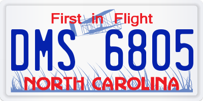 NC license plate DMS6805