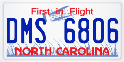 NC license plate DMS6806