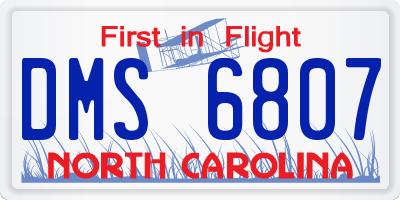 NC license plate DMS6807