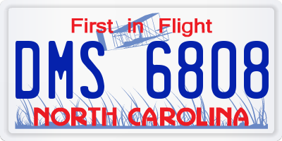 NC license plate DMS6808