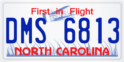 NC license plate DMS6813