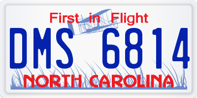 NC license plate DMS6814