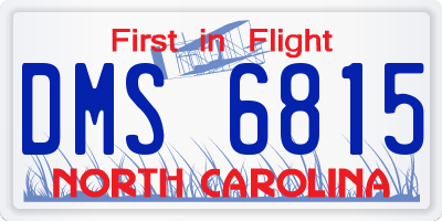 NC license plate DMS6815