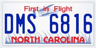 NC license plate DMS6816