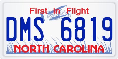 NC license plate DMS6819