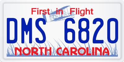 NC license plate DMS6820