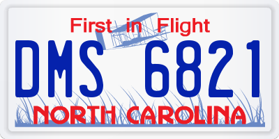 NC license plate DMS6821