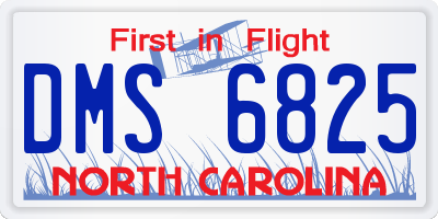 NC license plate DMS6825