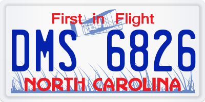 NC license plate DMS6826