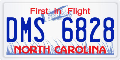 NC license plate DMS6828