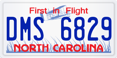 NC license plate DMS6829