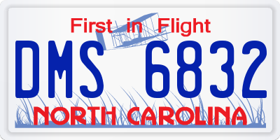 NC license plate DMS6832