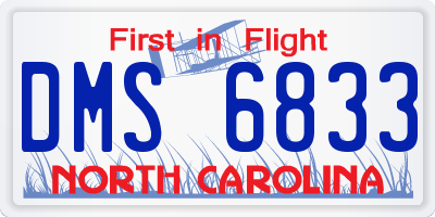 NC license plate DMS6833