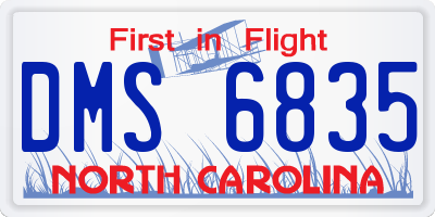 NC license plate DMS6835