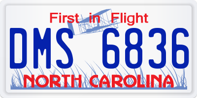 NC license plate DMS6836