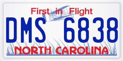 NC license plate DMS6838