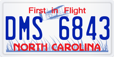 NC license plate DMS6843