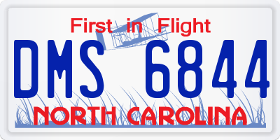 NC license plate DMS6844