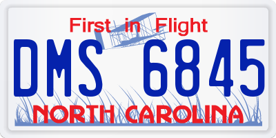 NC license plate DMS6845