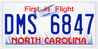 NC license plate DMS6847