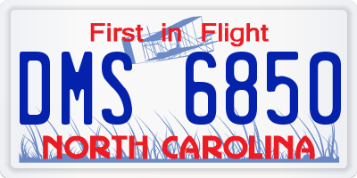 NC license plate DMS6850