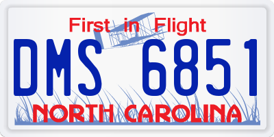 NC license plate DMS6851