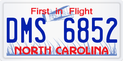 NC license plate DMS6852