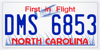 NC license plate DMS6853