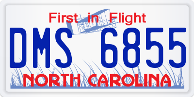 NC license plate DMS6855