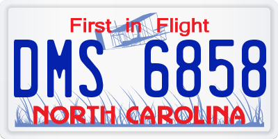 NC license plate DMS6858