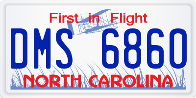 NC license plate DMS6860